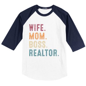 Real Estate Agent Investor Wife Mom Boss Realtor Funny Cute Gift Baseball Sleeve Shirt