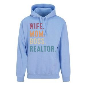 Real Estate Agent Investor Wife Mom Boss Realtor Funny Cute Gift Unisex Surf Hoodie