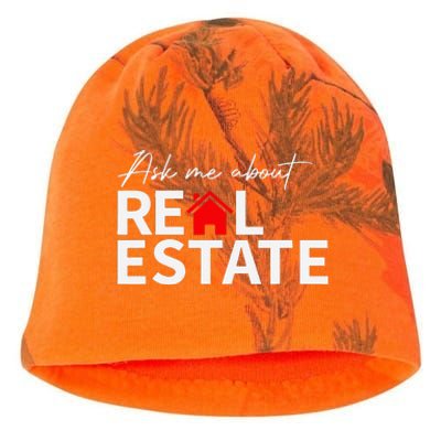 Real Estate Agent Funny Realtors Ask Me About Real Estate Kati - Camo Knit Beanie