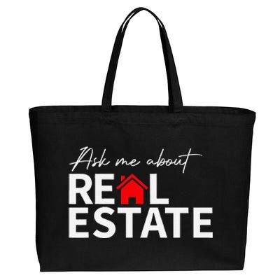 Real Estate Agent Funny Realtors Ask Me About Real Estate Cotton Canvas Jumbo Tote