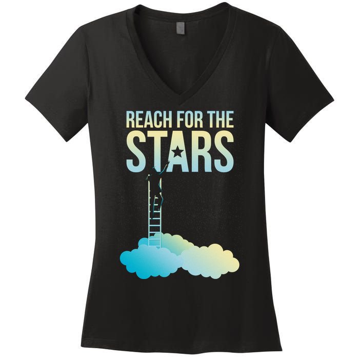 Reach For The Stars Women's V-Neck T-Shirt