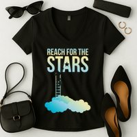 Reach For The Stars Women's V-Neck T-Shirt