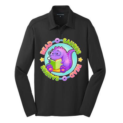 Read-O-Saurus Silk Touch Performance Long Sleeve Polo