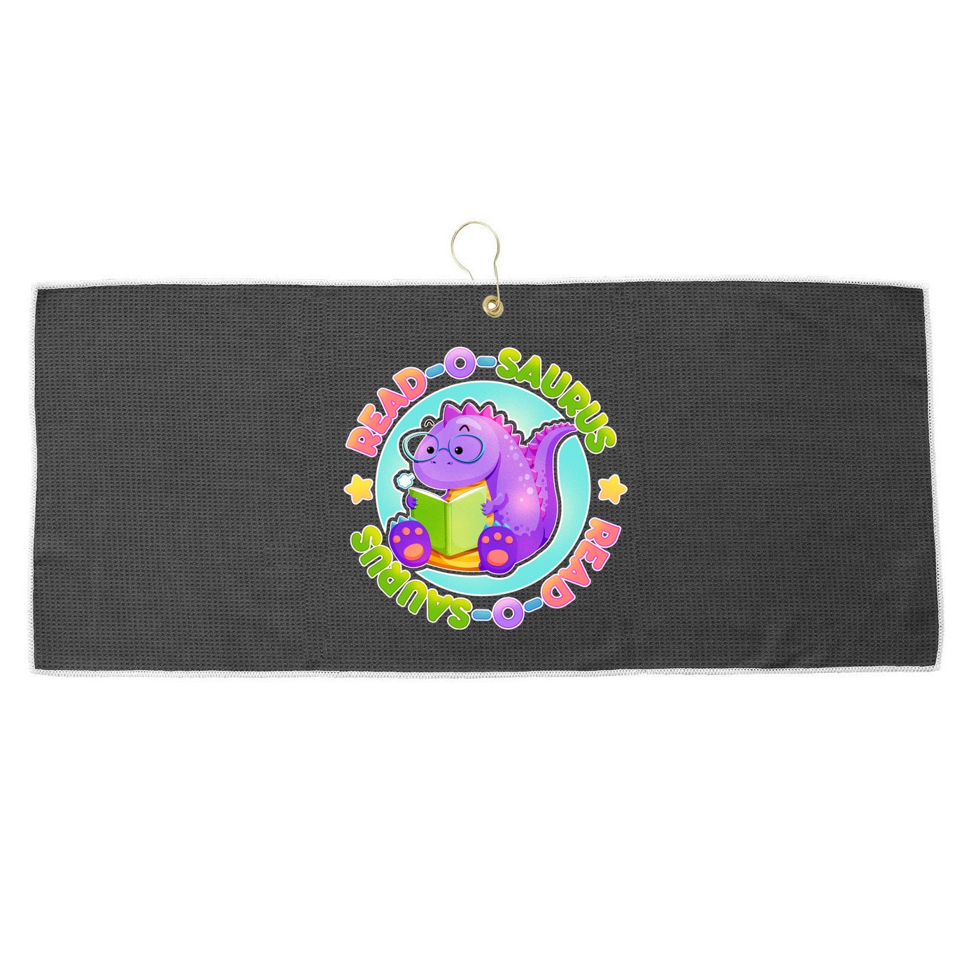 Read-O-Saurus Large Microfiber Waffle Golf Towel