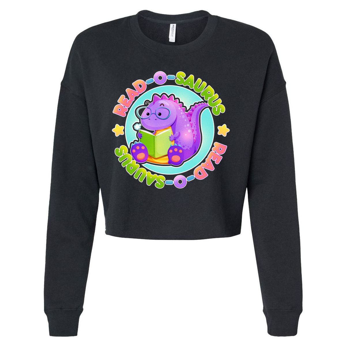 Read-O-Saurus Cropped Pullover Crew