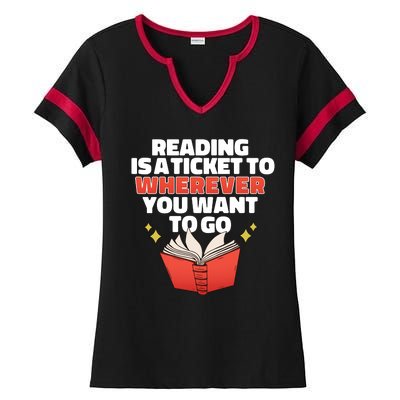 Reading Imagination Ladies Halftime Notch Neck Tee