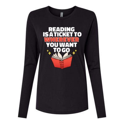 Reading Imagination Womens Cotton Relaxed Long Sleeve T-Shirt