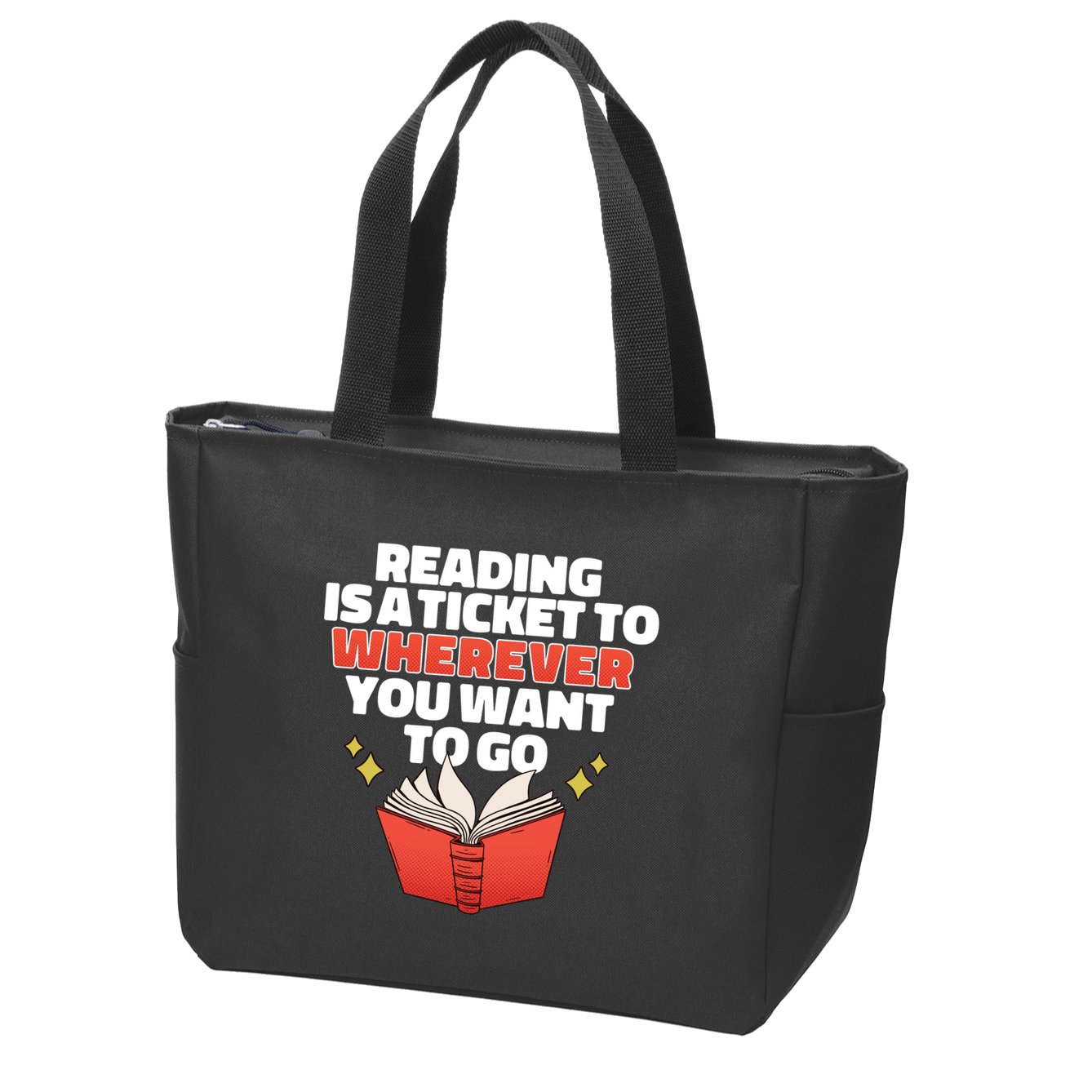 Reading Imagination Zip Tote Bag