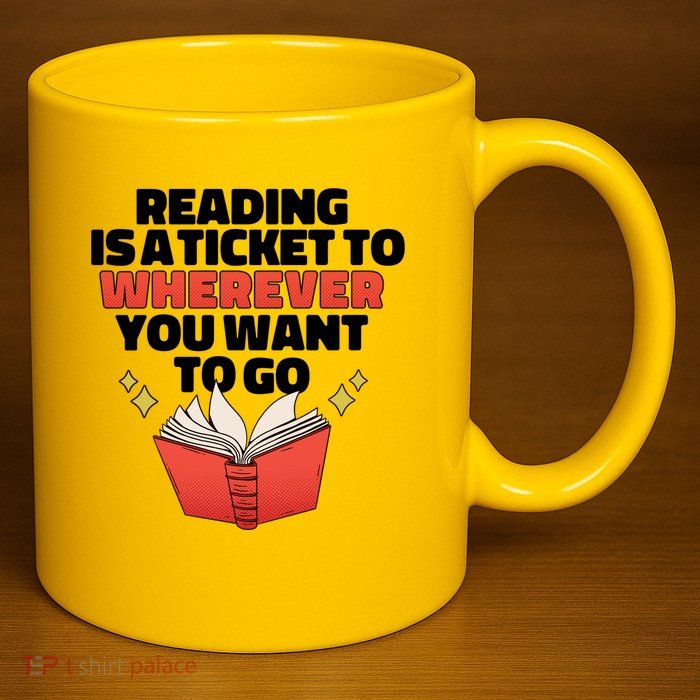 Reading Imagination 11oz C Handle Ceramic Mug