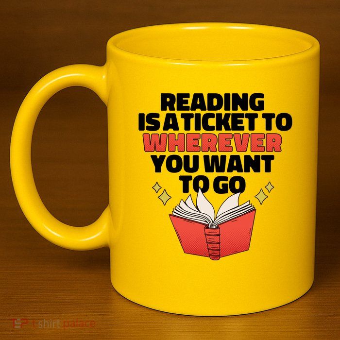 Reading Imagination 11oz C Handle Ceramic Mug