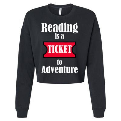 Reading Is An Adventure Cropped Pullover Crew