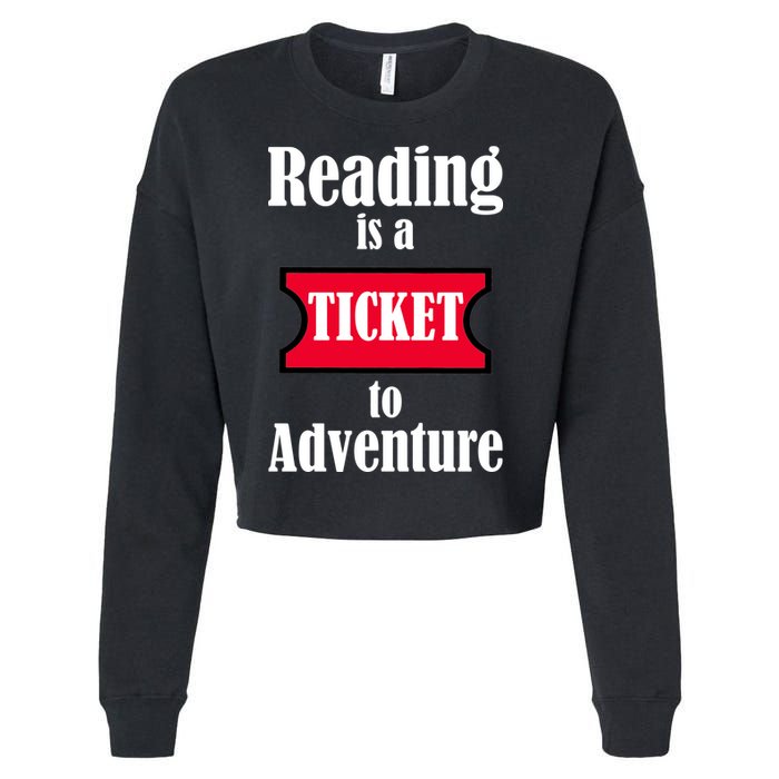 Reading Is An Adventure Cropped Pullover Crew
