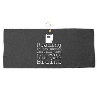Reading Is How Humans Download New Software Large Microfiber Waffle Golf Towel