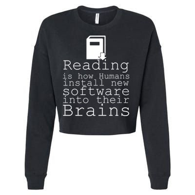 Reading Is How Humans Download New Software Cropped Pullover Crew
