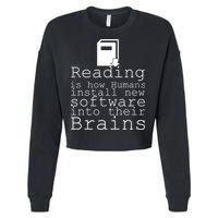Reading Is How Humans Download New Software Cropped Pullover Crew