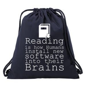 Reading Is How Humans Download New Software Drawstring Bag