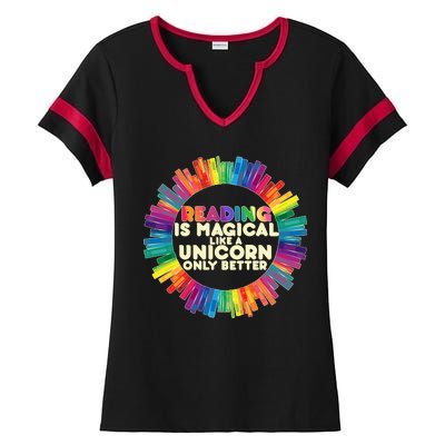 Reading Is Magical Like A Unicorn Only Better Ladies Halftime Notch Neck Tee