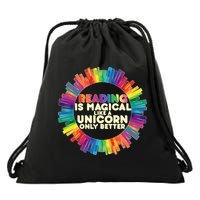 Reading Is Magical Like A Unicorn Only Better Drawstring Bag