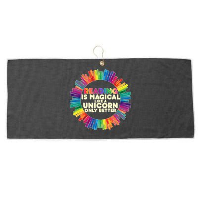 Reading Is Magical Like A Unicorn Only Better Large Microfiber Waffle Golf Towel