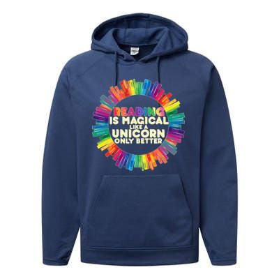 Reading Is Magical Like A Unicorn Only Better Performance Fleece Hoodie