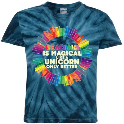 Reading Is Magical Like A Unicorn Only Better Kids Tie-Dye T-Shirt