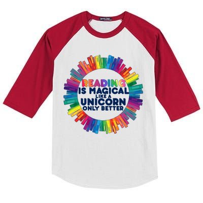 Reading Is Magical Like A Unicorn Only Better Kids Colorblock Raglan Jersey