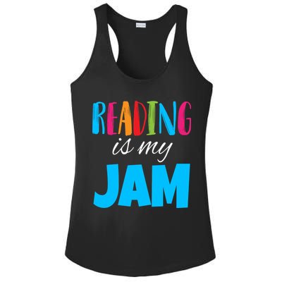 Reading Is My Jam Ladies PosiCharge Competitor Racerback Tank
