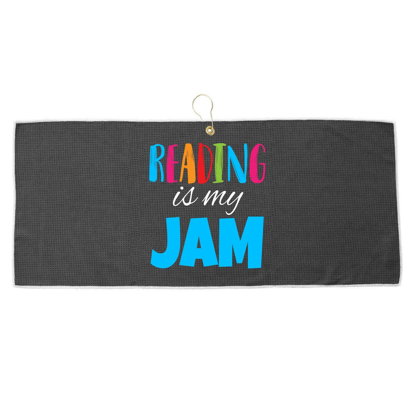 Reading Is My Jam Large Microfiber Waffle Golf Towel