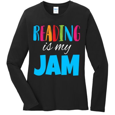 Reading Is My Jam Ladies Long Sleeve Shirt