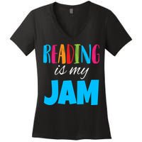 Reading Is My Jam Women's V-Neck T-Shirt