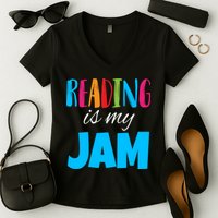 Reading Is My Jam Women's V-Neck T-Shirt