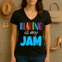 Reading Is My Jam Women's V-Neck T-Shirt