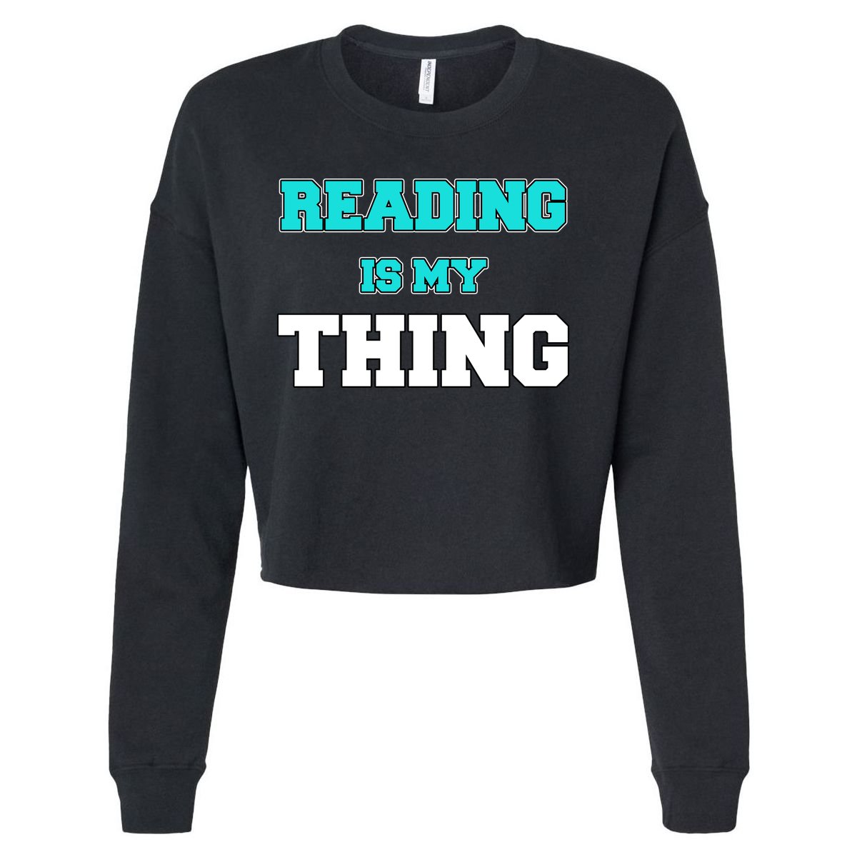 Reading Is My Thing Cropped Pullover Crew