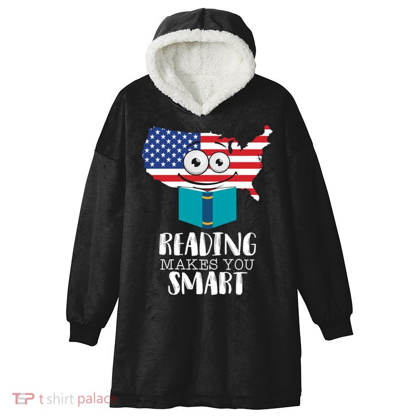 Reading Makes You Smart Hooded Wearable Blanket