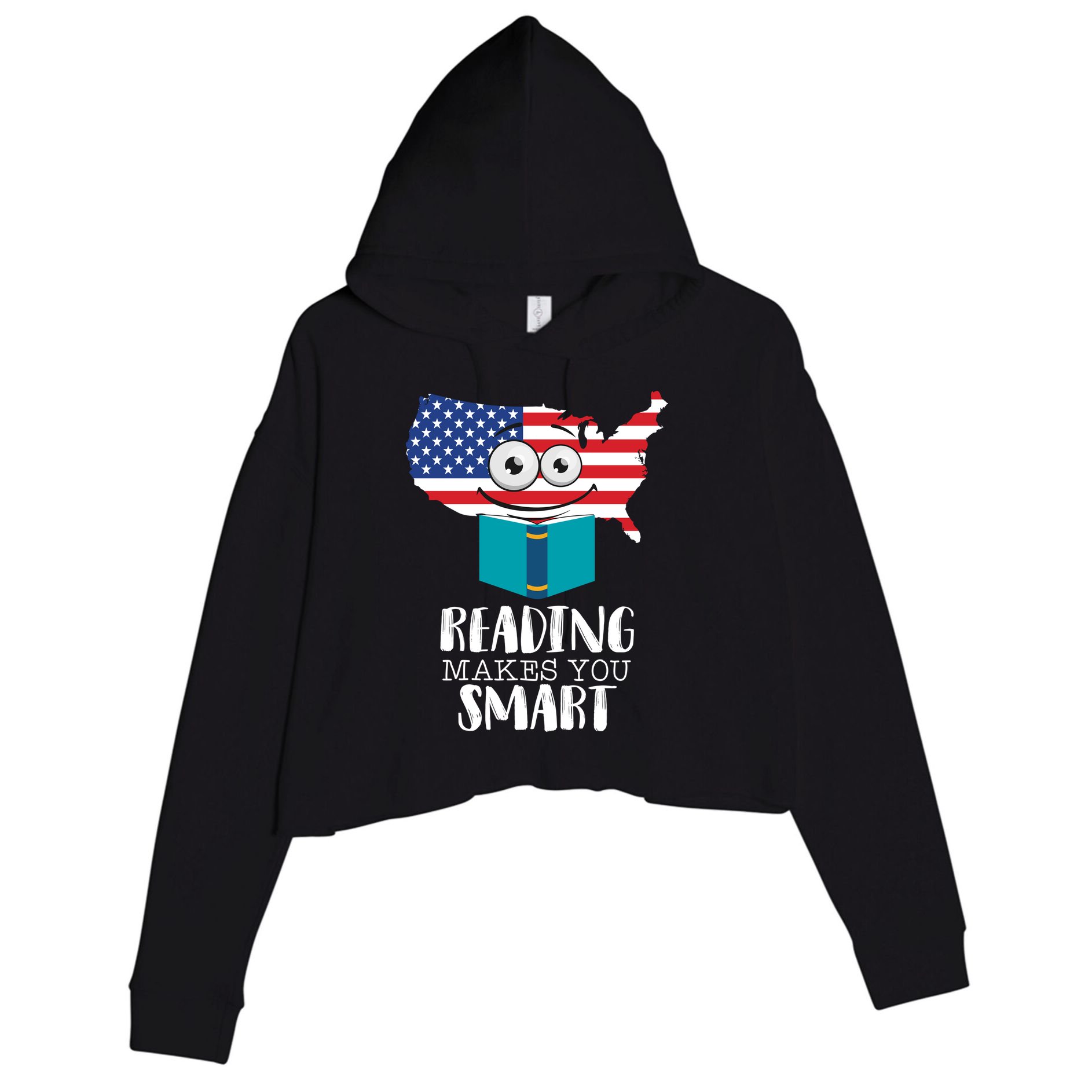 Reading Makes You Smart Crop Fleece Hoodie