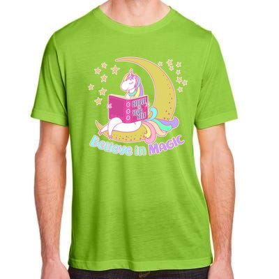 Reading Unicorn Believe In Yourself & Magic Adult ChromaSoft Performance T-Shirt