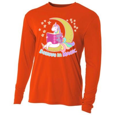 Reading Unicorn Believe In Yourself & Magic Cooling Performance Long Sleeve Crew