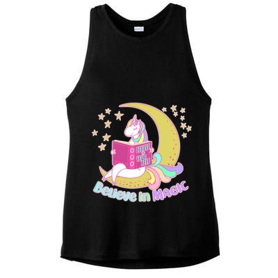 Reading Unicorn Believe In Yourself & Magic Ladies PosiCharge Tri-Blend Wicking Tank