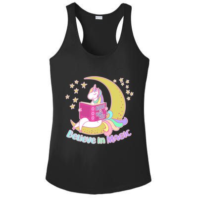 Reading Unicorn Believe In Yourself & Magic Ladies PosiCharge Competitor Racerback Tank