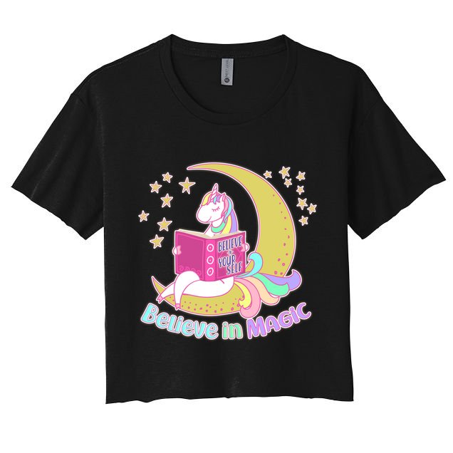 Reading Unicorn Believe In Yourself & Magic Crop Top
