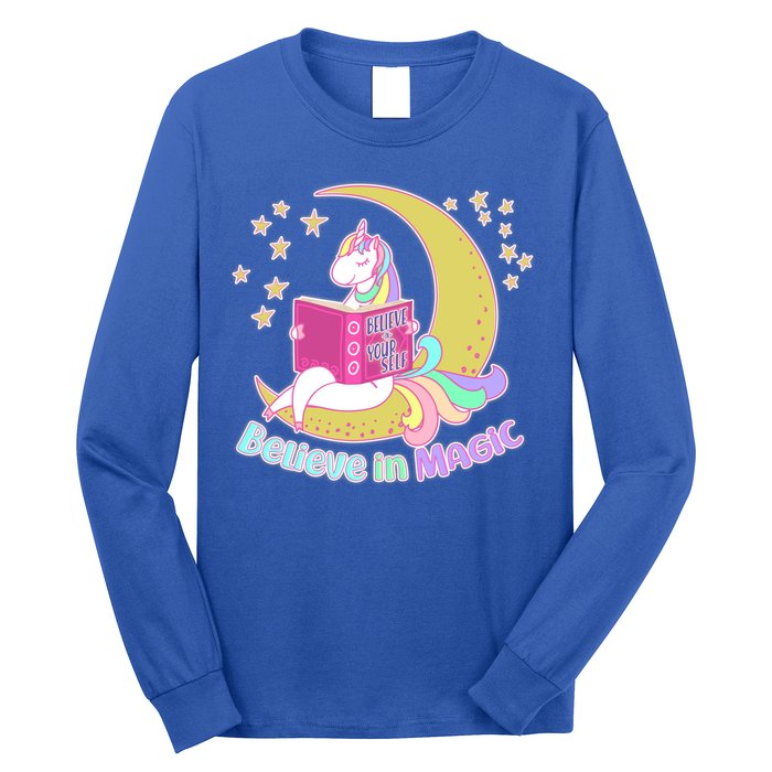 Reading Unicorn Believe In Yourself & Magic Long Sleeve Shirt