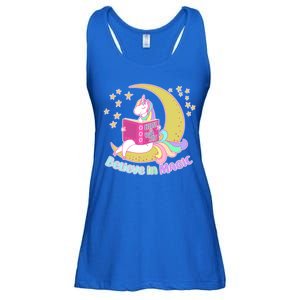 Reading Unicorn Believe In Yourself & Magic Ladies Essential Flowy Tank