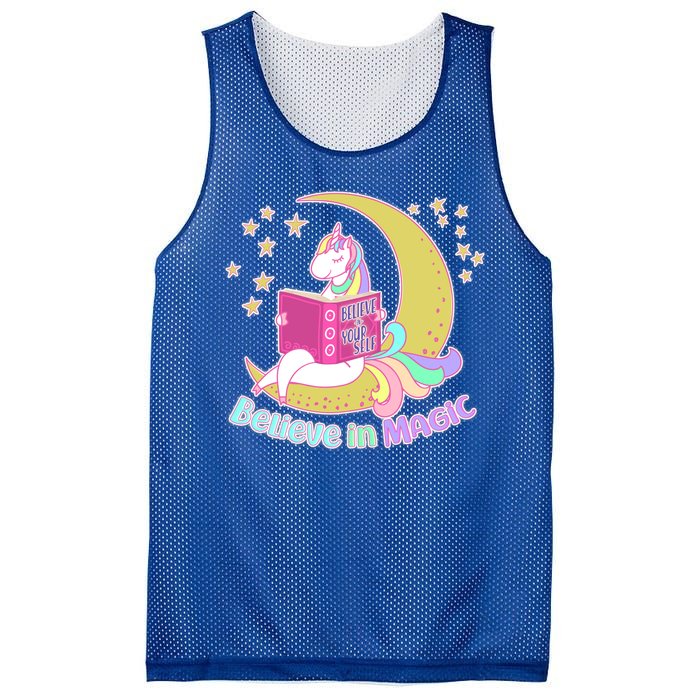 Reading Unicorn Believe In Yourself & Magic Mesh Reversible Basketball Jersey Tank