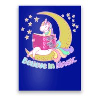 Reading Unicorn Believe In Yourself & Magic Poster