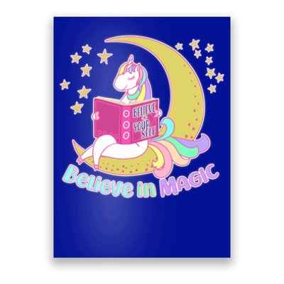 Reading Unicorn Believe In Yourself & Magic Poster