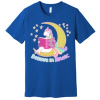 Reading Unicorn Believe In Yourself & Magic Premium T-Shirt