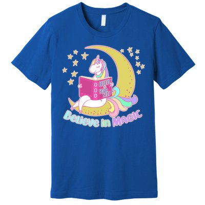 Reading Unicorn Believe In Yourself & Magic Premium T-Shirt