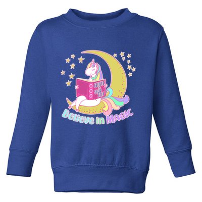 Reading Unicorn Believe In Yourself & Magic Toddler Sweatshirt