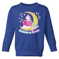 Reading Unicorn Believe In Yourself & Magic Toddler Sweatshirt