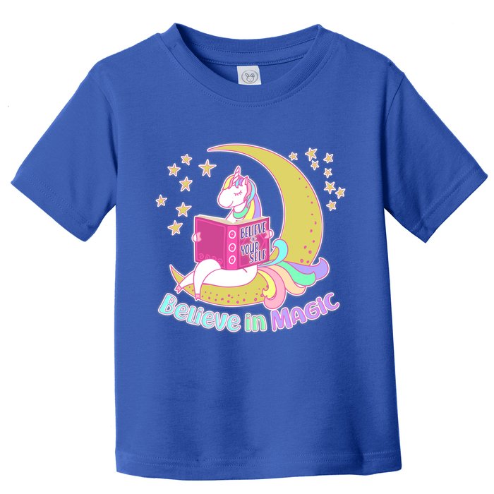 Reading Unicorn Believe In Yourself & Magic Toddler T-Shirt